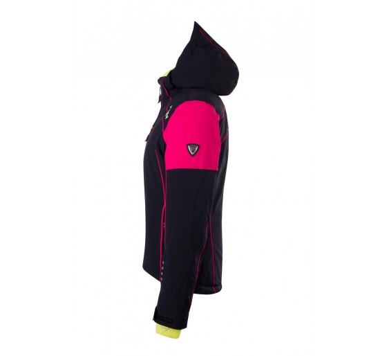 Glarona lady ski jacket black/magenta